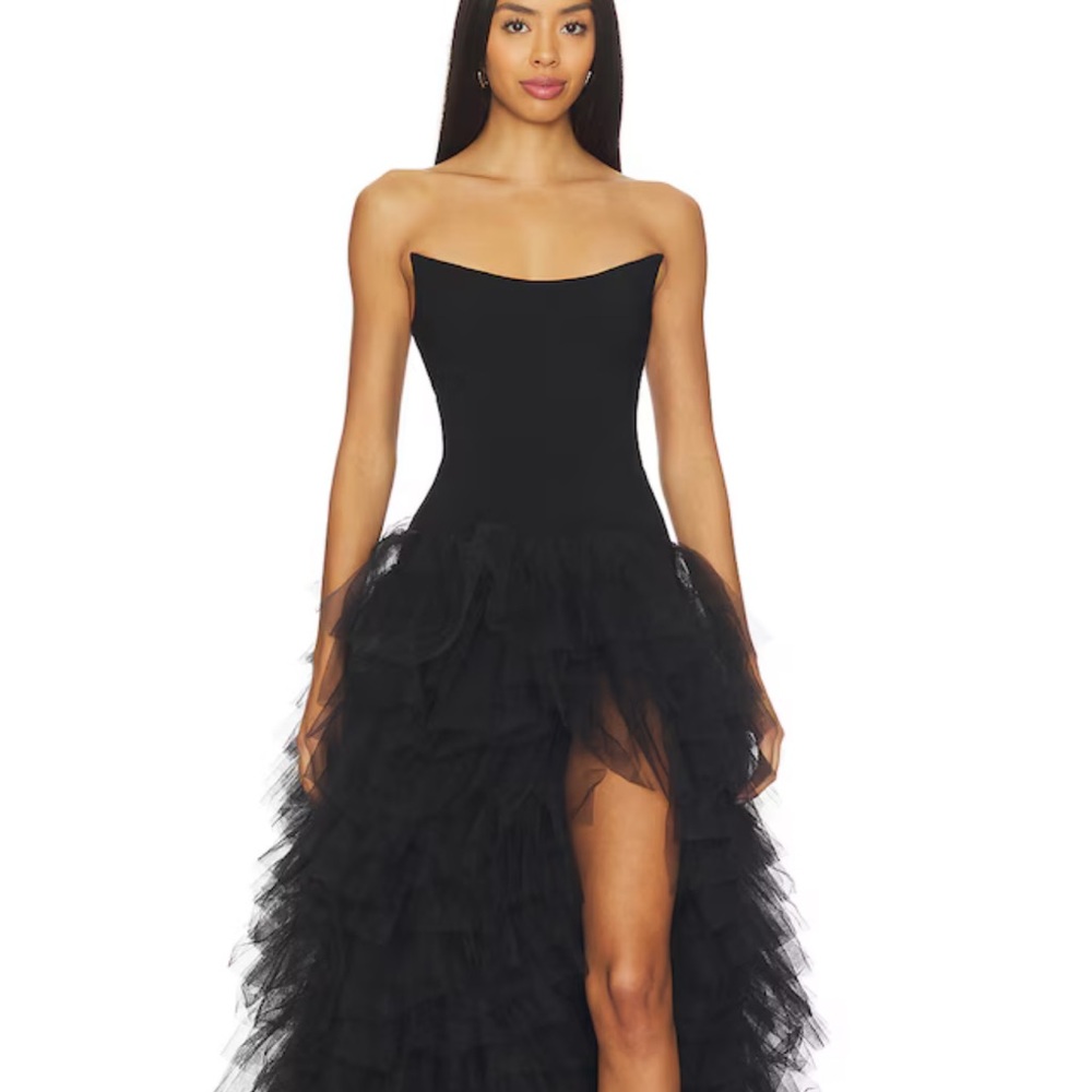 REVOLVE Strapless Black Tulle Dress